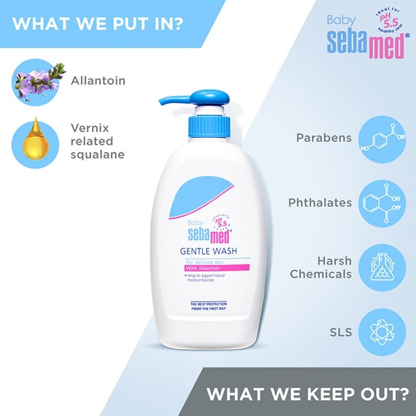 Sebamed Extra Soft Moisturizing Baby Gentle Wash For Delicate Baby Skin 400ml, Pack of 2's