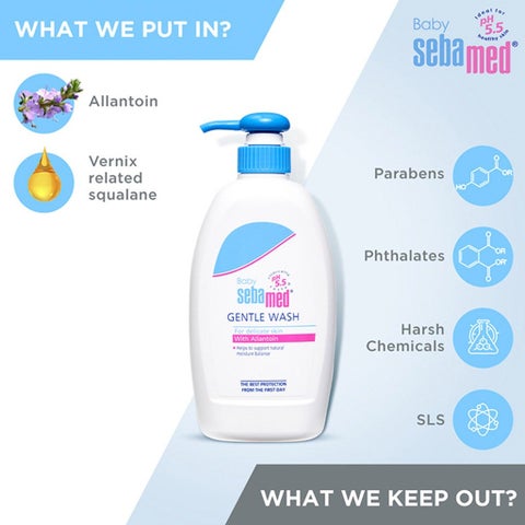 Sebamed Extra Mild Baby Shampoo 500ml + 288 Wet Wipes + Gentle Wash 400ml