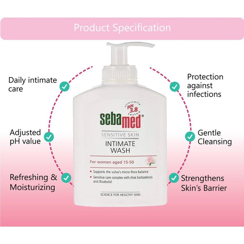 Sebamed Feminine Intimate Wash For sensitive skin PH 3.8 200ml, Pack of 2's
