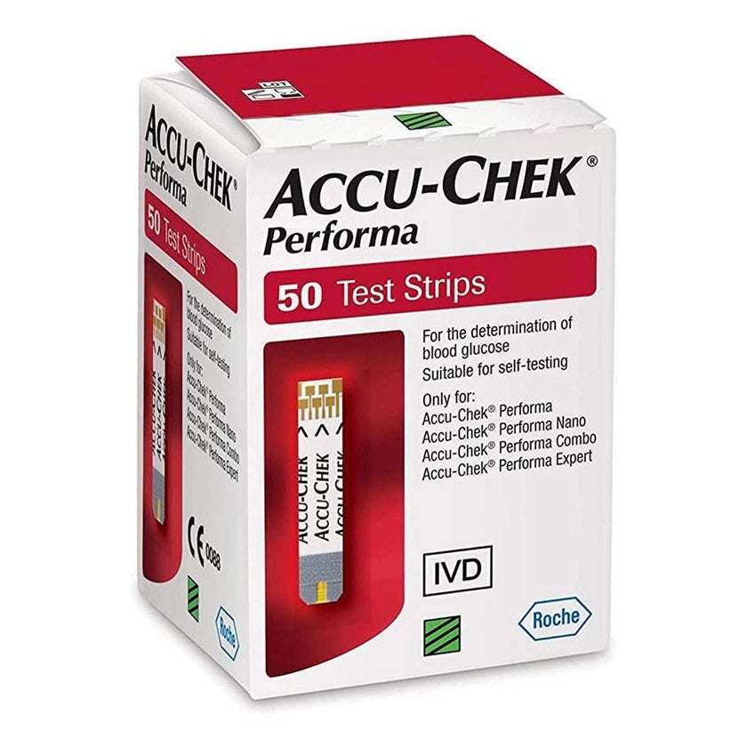 Accu-Chek Performa Blood Sugar Test Strips, Pack of 50's + Lancets - PROMO PACK