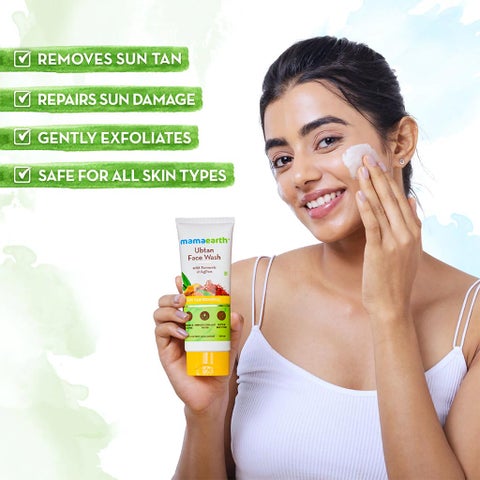 Mamaearth Ubtan Face Wash With Turmeric & Saffron For Tan Removal 100ml