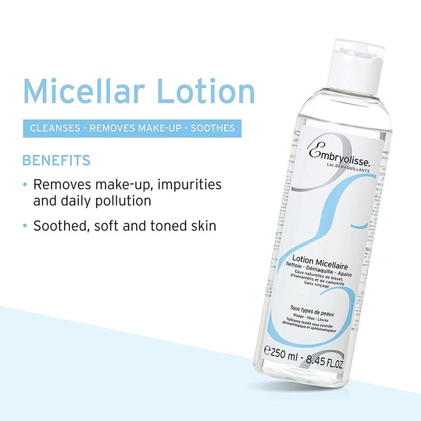 Embryolisse 3 In 1 Micellar Lotion For Make Up Removal & Cleansing 250ml