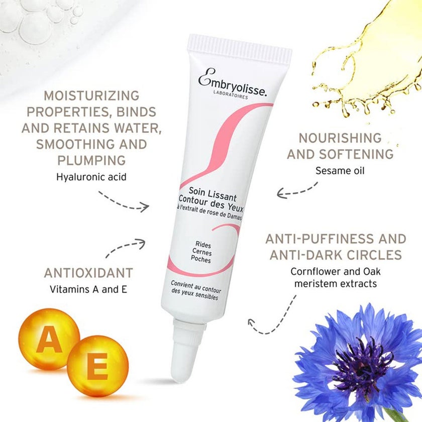 Embryolisse Smoothing Eye Contour Care Cream For Wrinkles, Dark Circles & Puffiness 15ml