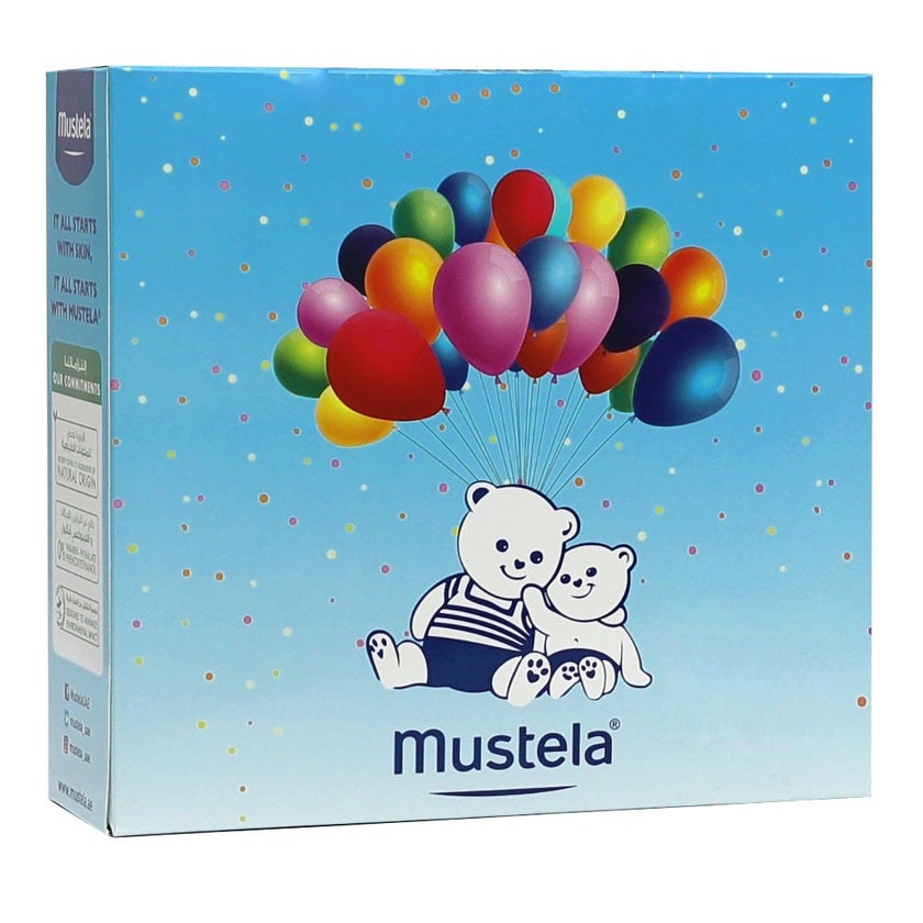 Mustela New Born Gift Set: 2 in 1 Cleansing Gel + Hydra Bebe Face Cream + Nappy Cream