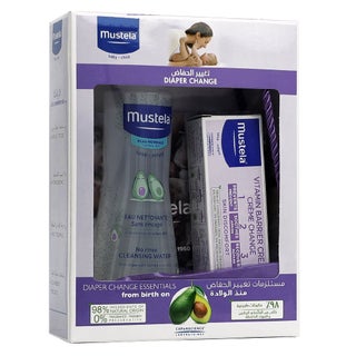 Mustela Baby Diaper Change Kit: Nappy Cream + No Rinse Cleansing Water