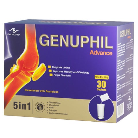 Eva Pharma Genuphil Advance 5-In-One Powder, Joint Support - 2 x 30 Sachets