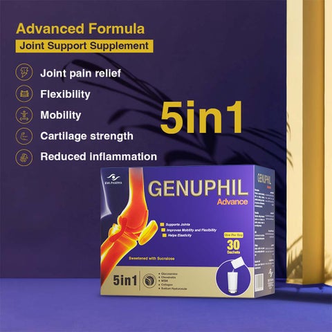 Eva Pharma Genuphil Advance 5-In-One Powder, Joint Support - 2 x 30 Sachets