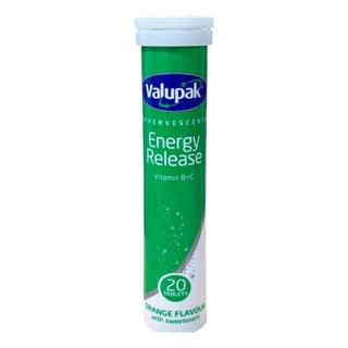 Valupak Energy Release Vitamin B & Vitamin C Effervescent Tablets, Pack of 20's