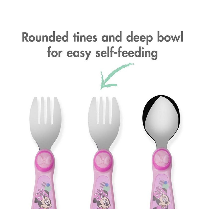 The First Years Disney Junior Minnie Sculpted Flatware Set, Pack of 3's