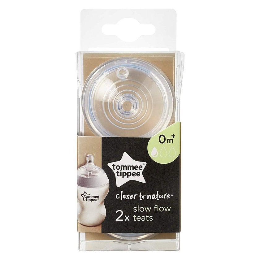 Tommee Tippee Closer To Nature Slow Flow Anti-Colic Bottle Teats-2 Pieces