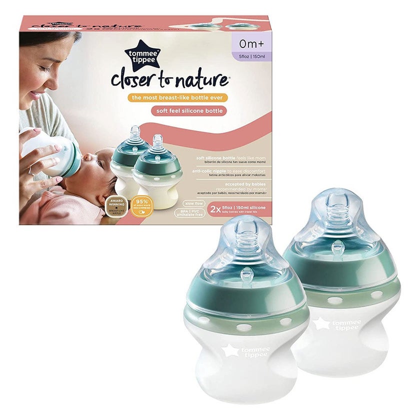 Tommee Tippee Closer To Nature Silicone Baby Bottle 150ml-Pack Of 2
