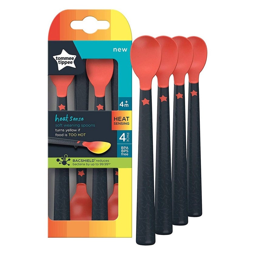 Tommee Tippee Heat Sense Soft Weaning Spoon For 4 Months+ Babies-Pack Of 4