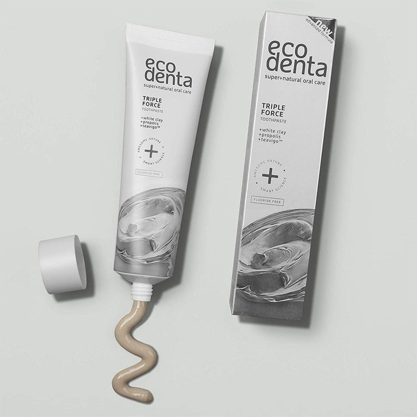 Ecodenta Triple Force Fluoride Free Toothpaste With White Clay And Propolis 100ml