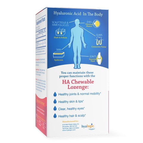 Hyalogic Hyaluronic Acid Chewable Lozenges For Joints, Skin & Eye, Pack of 60's