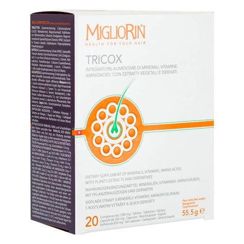Migliorin Tricox 20 Tablets + Adjuvant Anti-Hair Loss Spray Lotion 125ml