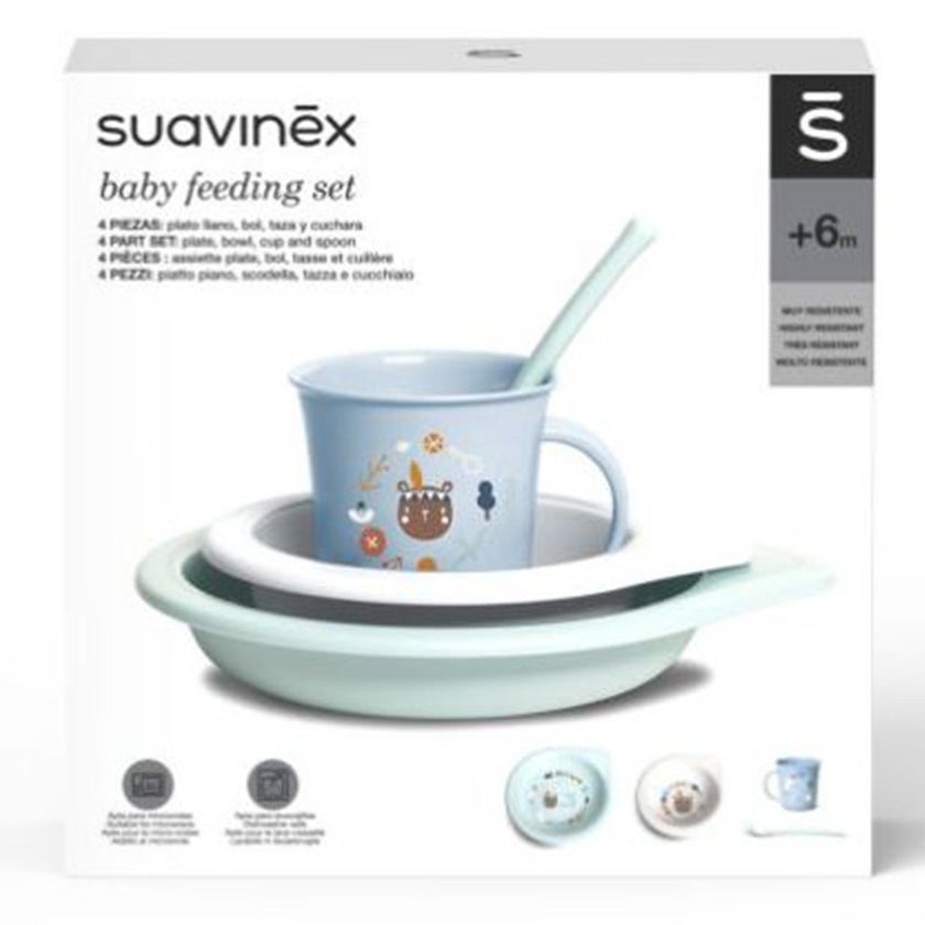 Suavinex Into the Forest Toddler Feeding 4 Piece Set For Baby Boys