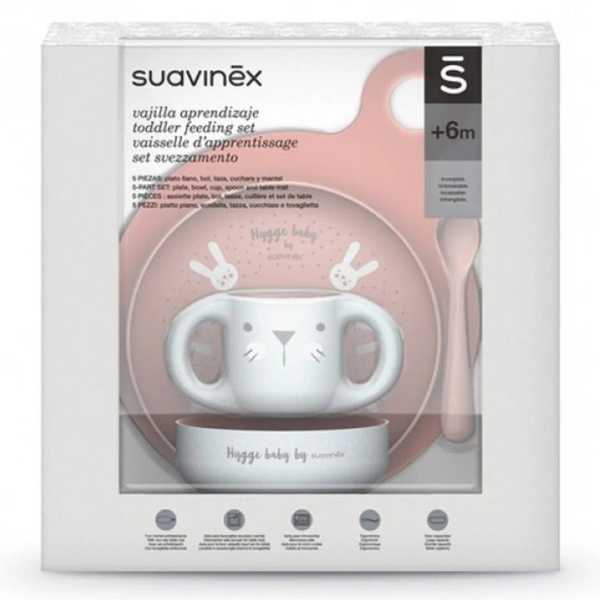 Suavinex Hygge Baby Toddler Feeding 5 Piece Set For 6 Months+ Baby Girl