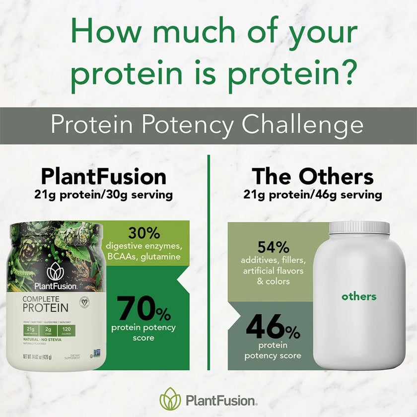 PlantFusion Complete Plant Protein Powder Natural - No Stevia 1Lbs