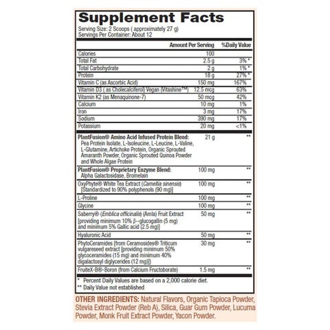 PlantFusion Complete Plant Collagen Builder Powder Creamy Vanilla Bean 324g