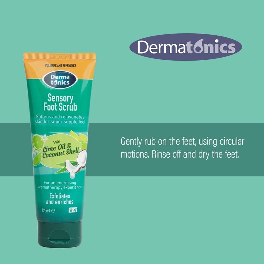 Dermatonics Sensory Foot Scrub With Lime Oil And Coconut Shell 125ml