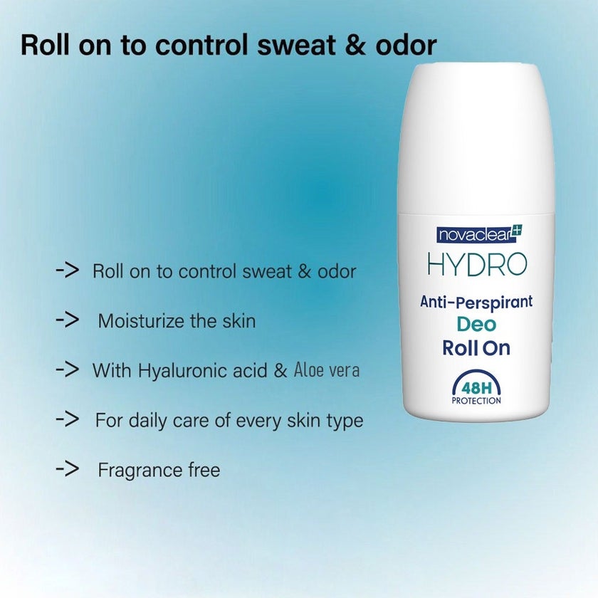 Novaclear Hydro Anti-Perspirant Deo Roll-On With Hyaluronic Acid & Aloe Vera 50ml