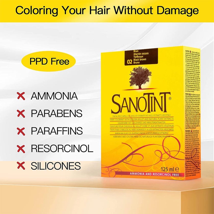 Sanotint Classic Ammonia Free Hair Color 02 Black Brown 125ml