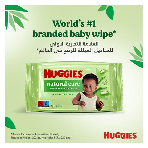 Huggies Natural Care Baby Wet Wipes With Aloe Vera, Pack of 168's
