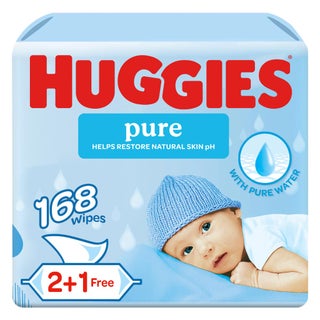 Huggies Pure Cleansing Baby Wet Wipes, Pack of 168's