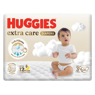 Huggies Extra Care Baby Diapers, Size 3, 6-10kg, Pack of 76's