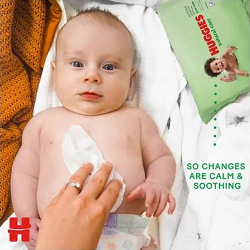 Huggies Natural Care Baby Wet Wipes With Aloe Vera, Pack of 56's