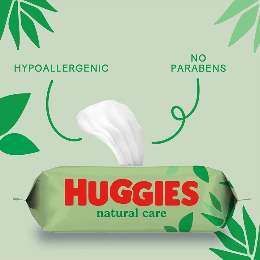 Huggies Natural Care Baby Wet Wipes With Aloe Vera, Pack of 56's