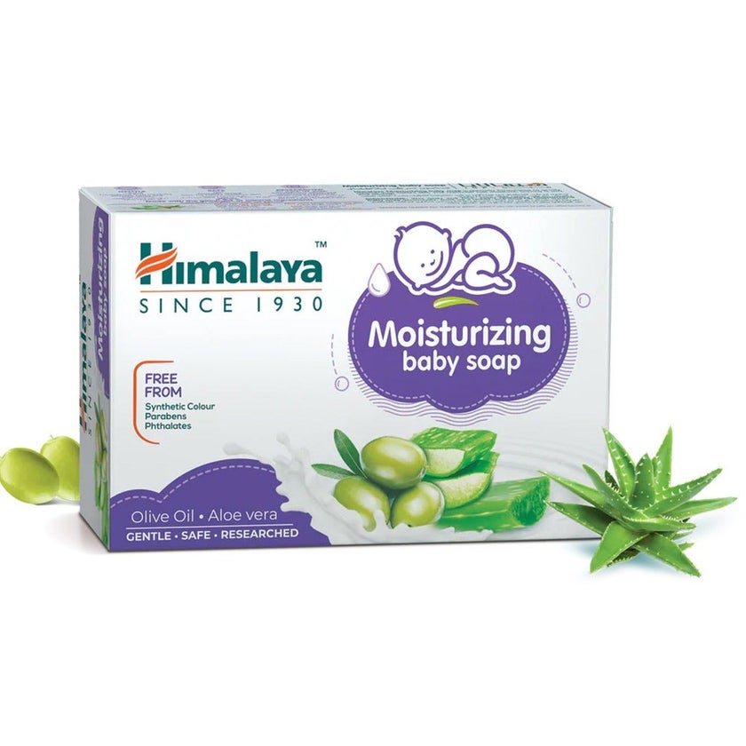Himalaya Moisturizing Baby Soap With Aloe Vera And Olive Oil 125g, Pack of 6