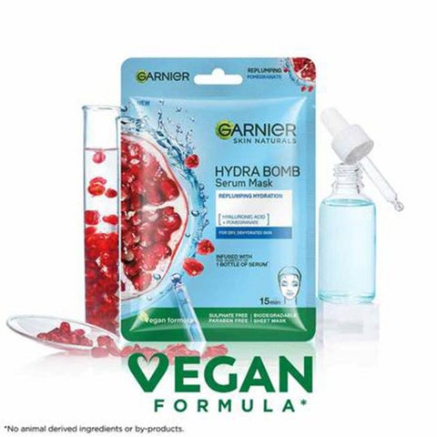 Garnier SkinActive Hydra Bomb Ultra Hydrating and Rejuvenating Facial Tissue Mask with Pomegranate Extract For Normal To Dehydrated Skin 32g