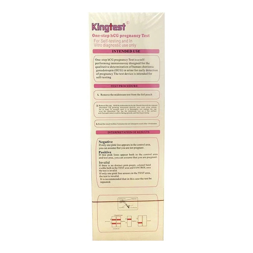 King Test Rapid One Step hCG Midstream Pregnancy Test Kit