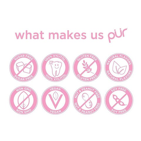 Pur Aspartame & Sugar Free Bubble Gum With Xylitol 9 Pieces