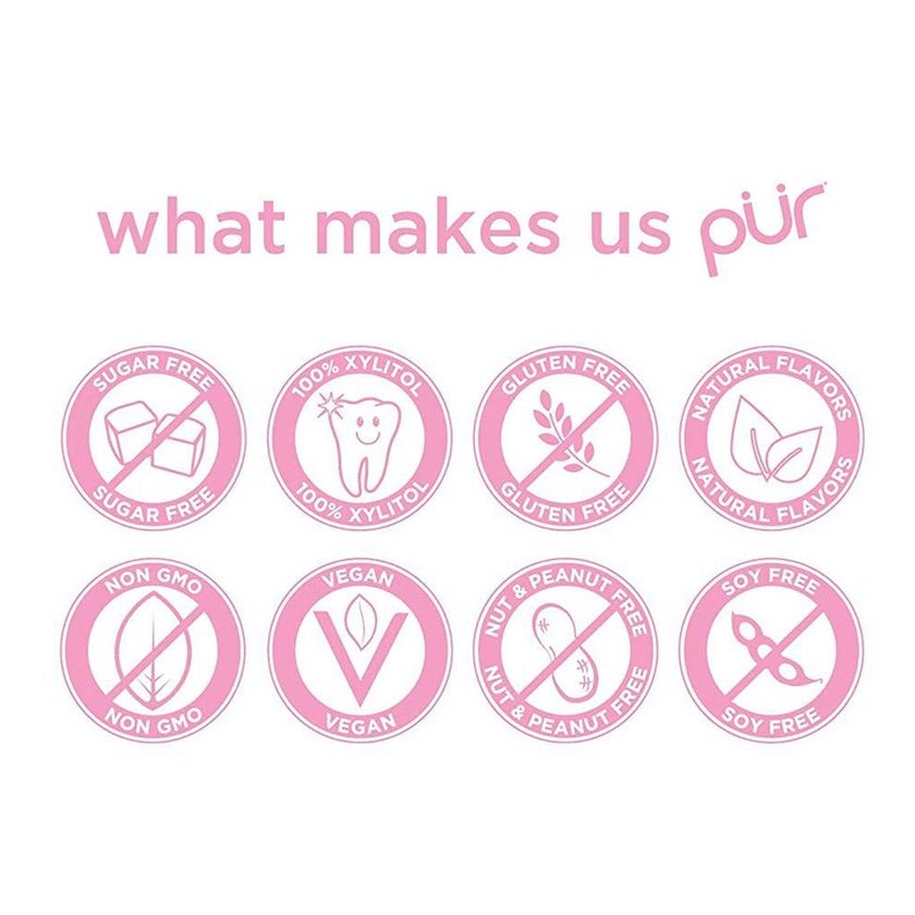 Pur Aspartame & Sugar Free Bubble Gum With Xylitol 9 Pieces