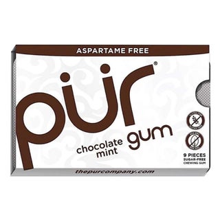 Pur Aspartame & Sugar Free Chocolate Mint Chewing Gum With Xylitol 9 Pieces