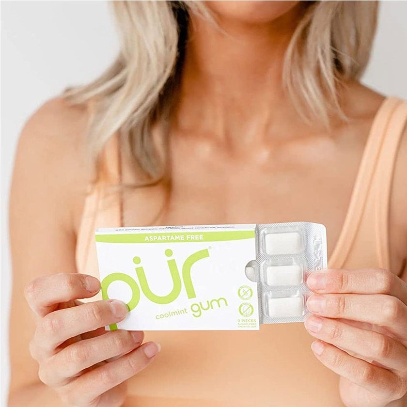 Pur Aspartame & Sugar Free Coolmint Chewing Gum With Xylitol 9 Pieces