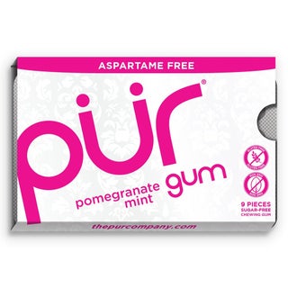 Pur Aspartame & Sugar Free Pomegranate Chewing Gum With Xylitol 9 Pieces