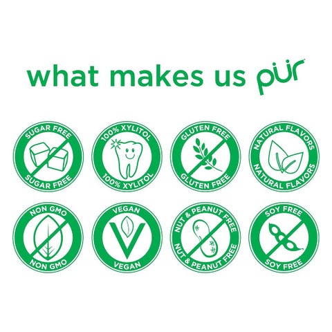Pur Aspartame & Sugar Free Spearmint Chewing Gum With Xylitol 9 Pieces