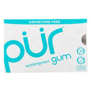 Pur Aspartame & Sugar Free Wintergreen Chewing Gum With Xylitol 9 Pieces