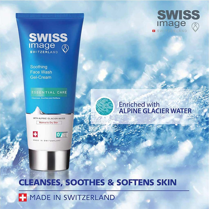 Swiss Image Essential Care Soothing Face Wash Gel-Cream For Normal To Dry Skin 200ml