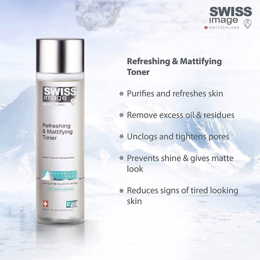 Swiss Image Essential Care Refreshing & Mattifying Toner For Combination To Oily Skin 200ml