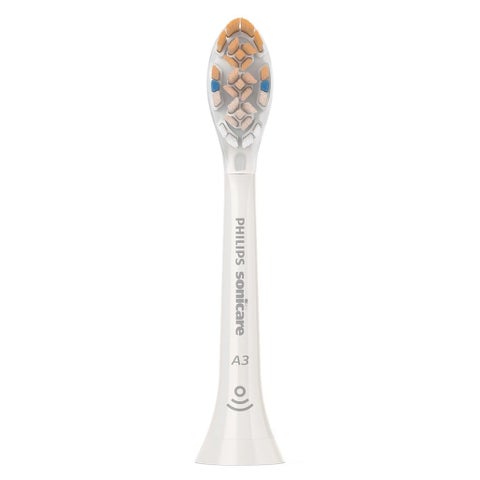 Philips Sonicare A3 Premium All-In-One Standard sonic toothbrush heads, White Brush Heads HX9092/67, Pack of 2's