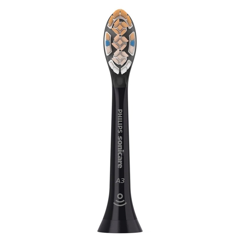 Philips Sonicare A3 Premium All-In-One Standard sonic toothbrush heads, Black Brush Heads HX9092/96, Pack of 2's