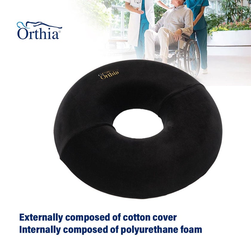 Orthia Premium Round Cushion - Black Velvet