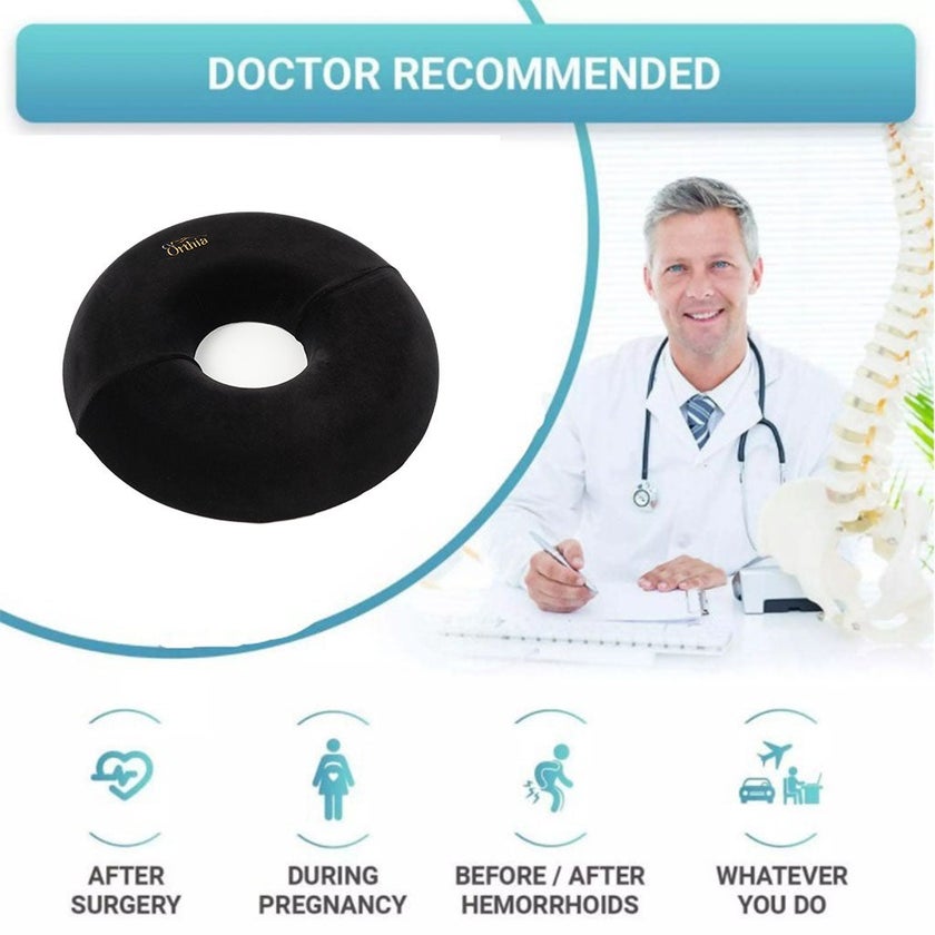 Orthia Premium Round Cushion - Black Velvet