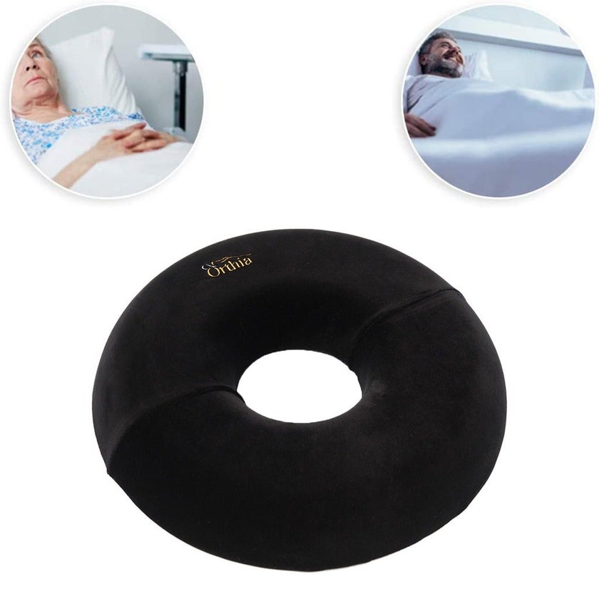 Orthia Premium Round Cushion - Black Velvet