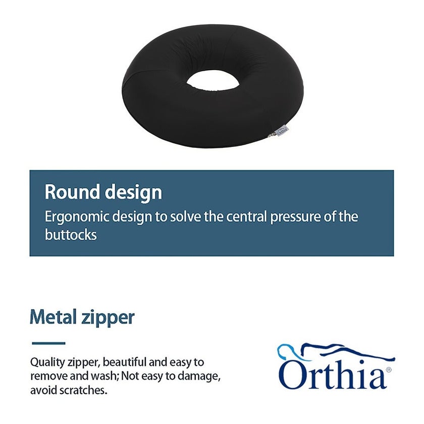 Orthia Premium Round Cushion - Black Waterproof