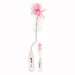 Bebecom Anti-bacterial Nylon Bottle Brush + Nipple Brush Small